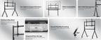 SYLVOX Outdoor TV Y-Type Rolling TV Cart (Suitable for 65-120 inch TV) מעמד על גלגלים לטלויזיות בגודל 65-120 אינץ' - דוגית