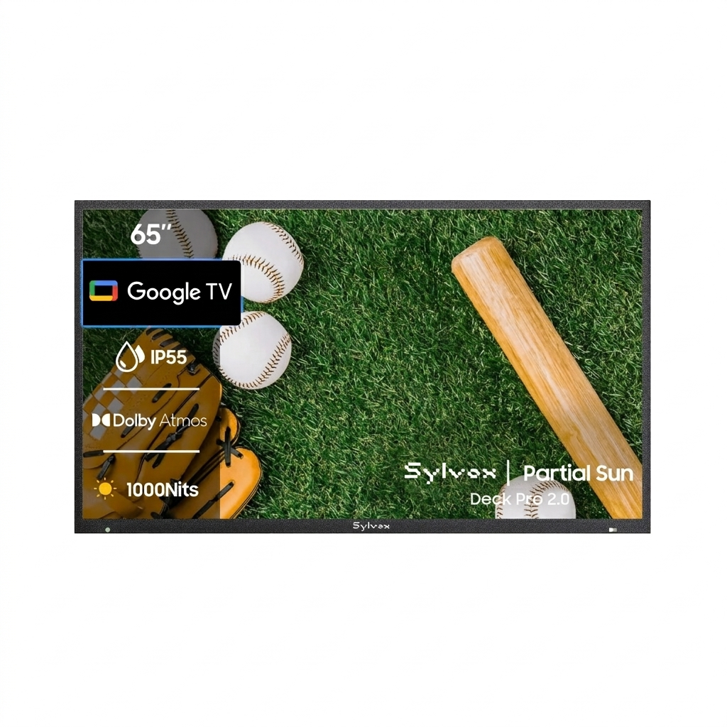 SYLVOX 65" Outdoor TV(Google TV) Deck Pro 2.0 טלויזיה בגודל 65 אינץ' לשימוש חיצוני בשמש חלקית - דוגית