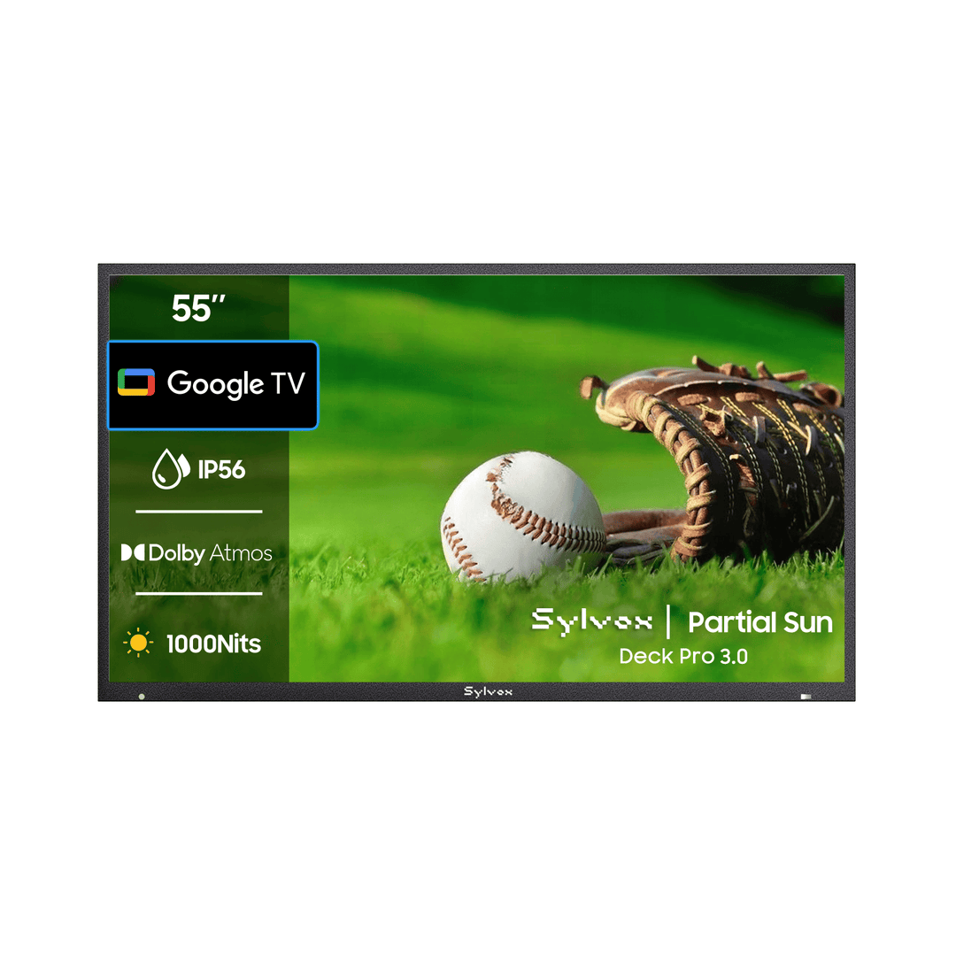SYLVOX 55" Outdoor TV(Google TV) Deck Pro 3.0 טלויזיה בגודל 55 אינץ' לשימוש חיצוני בשמש חלקית - דוגית