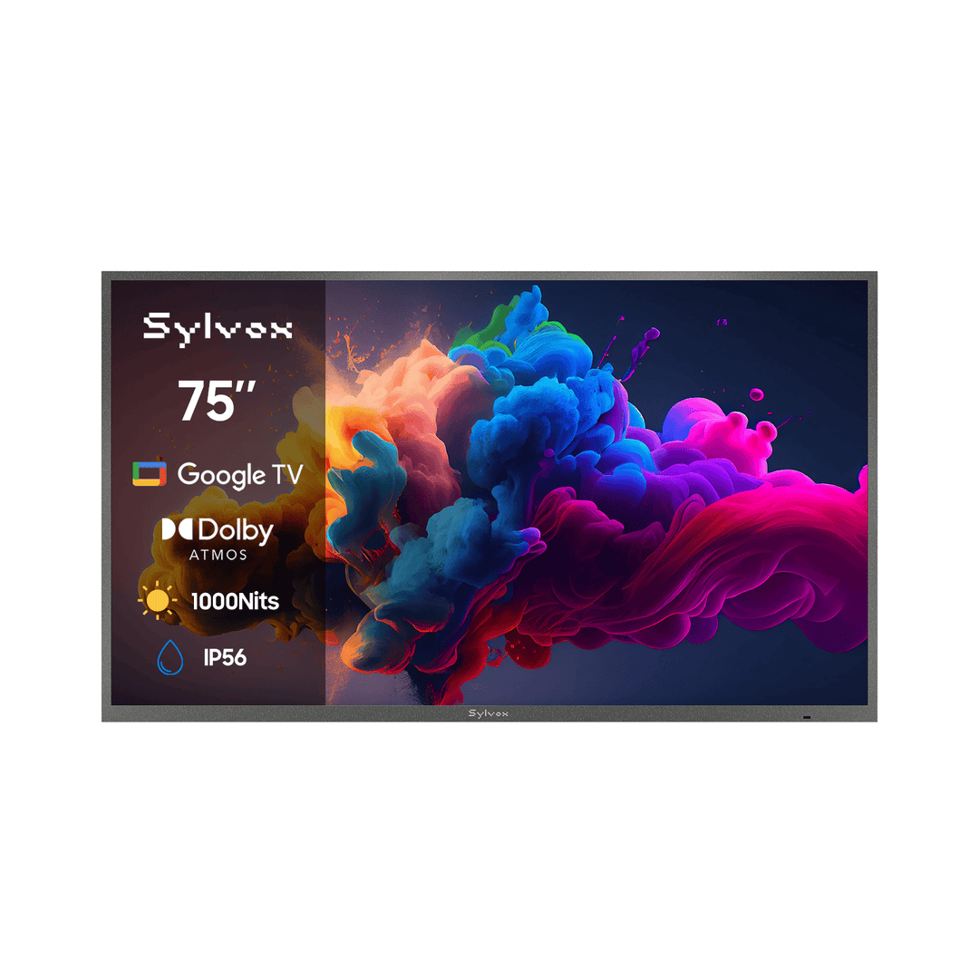 SYLVOX 75" Advanced QLED Google Outdoor TV -2026 Deck Pro QLED 3.0 טלויזית QLED בגודל 75 אינץ' לשימוש חיצוני בשמש חלקית - דוגית