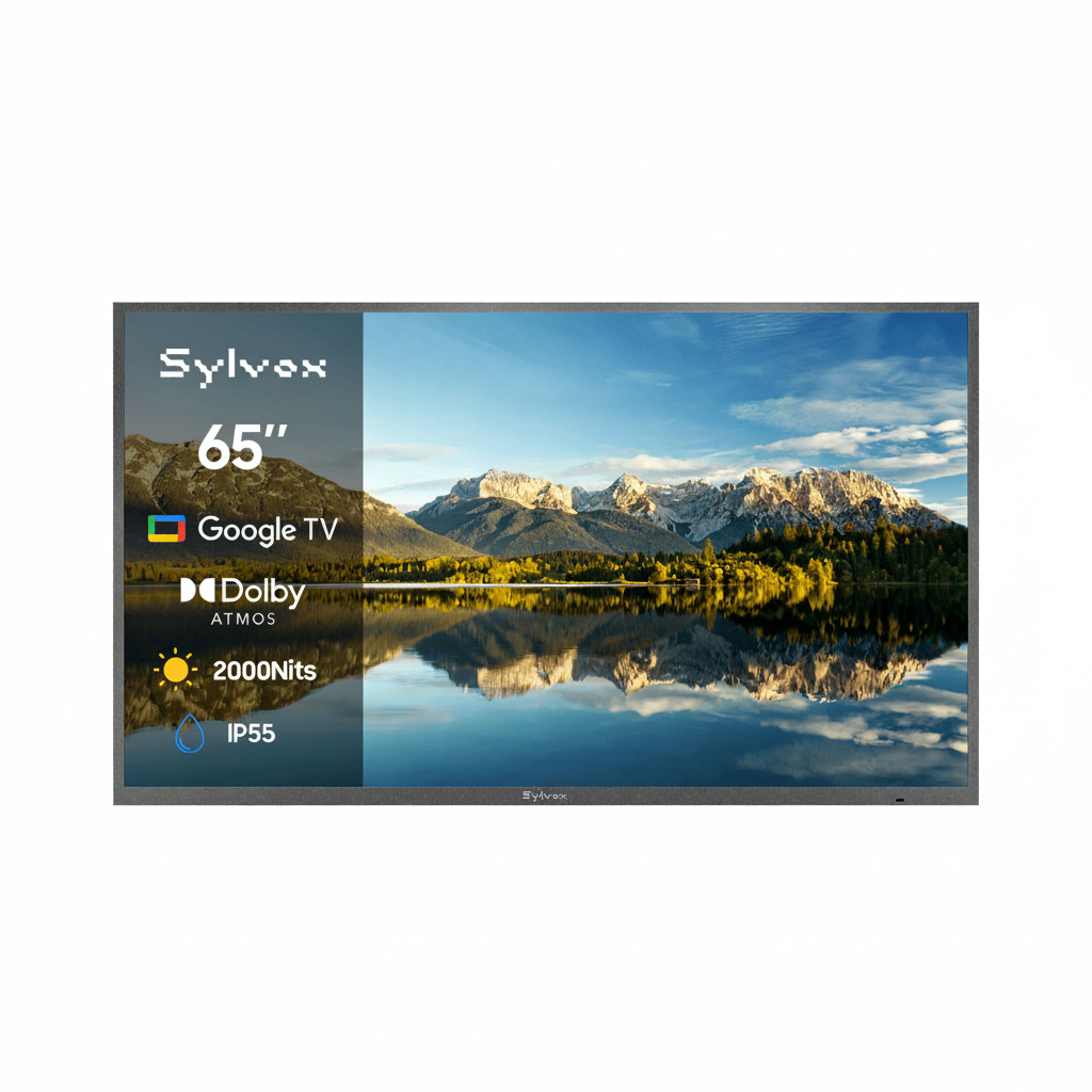 SYLVOX 65" 2000Nit Google Outdoor TV Pool Pro 3.0 טלויזיה בגודל 65 אינץ' לשימוש חיצוני בשמש מלאה - דוגית